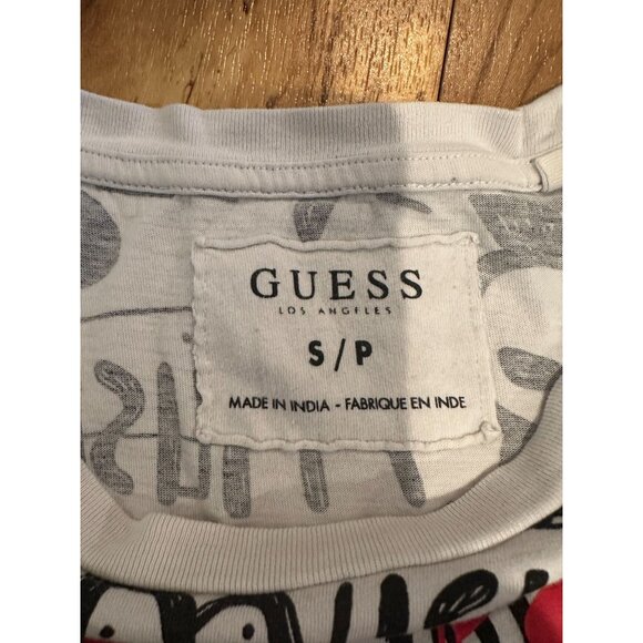 Guess Graphic Tee – Size S – “Rock On/Graffiti” Style - Picture 2 of 12